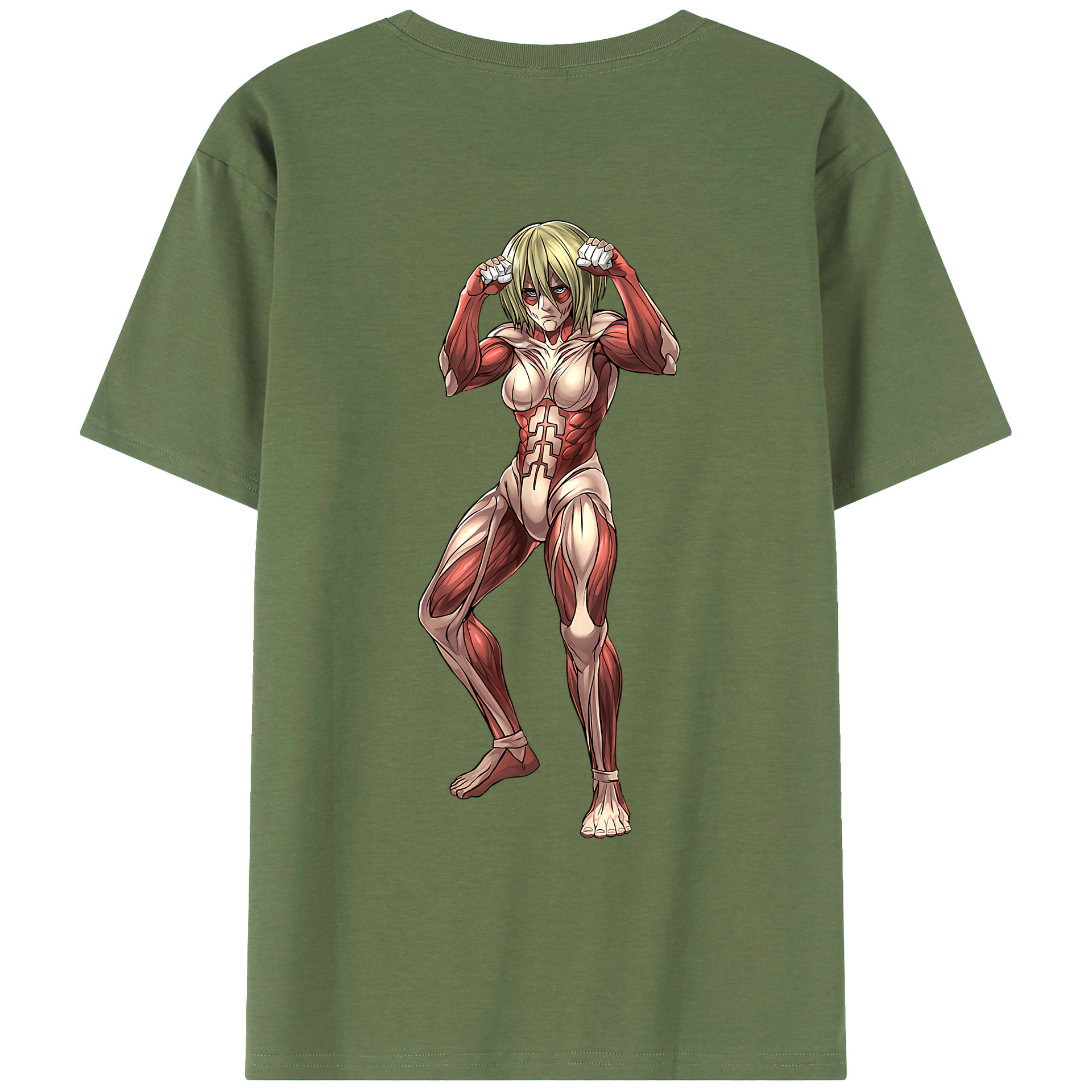 （画像用） 進撃の巨人 Attack on Titan 綿100％ メンズ半袖Tシャツ（バックプリント） 通気性